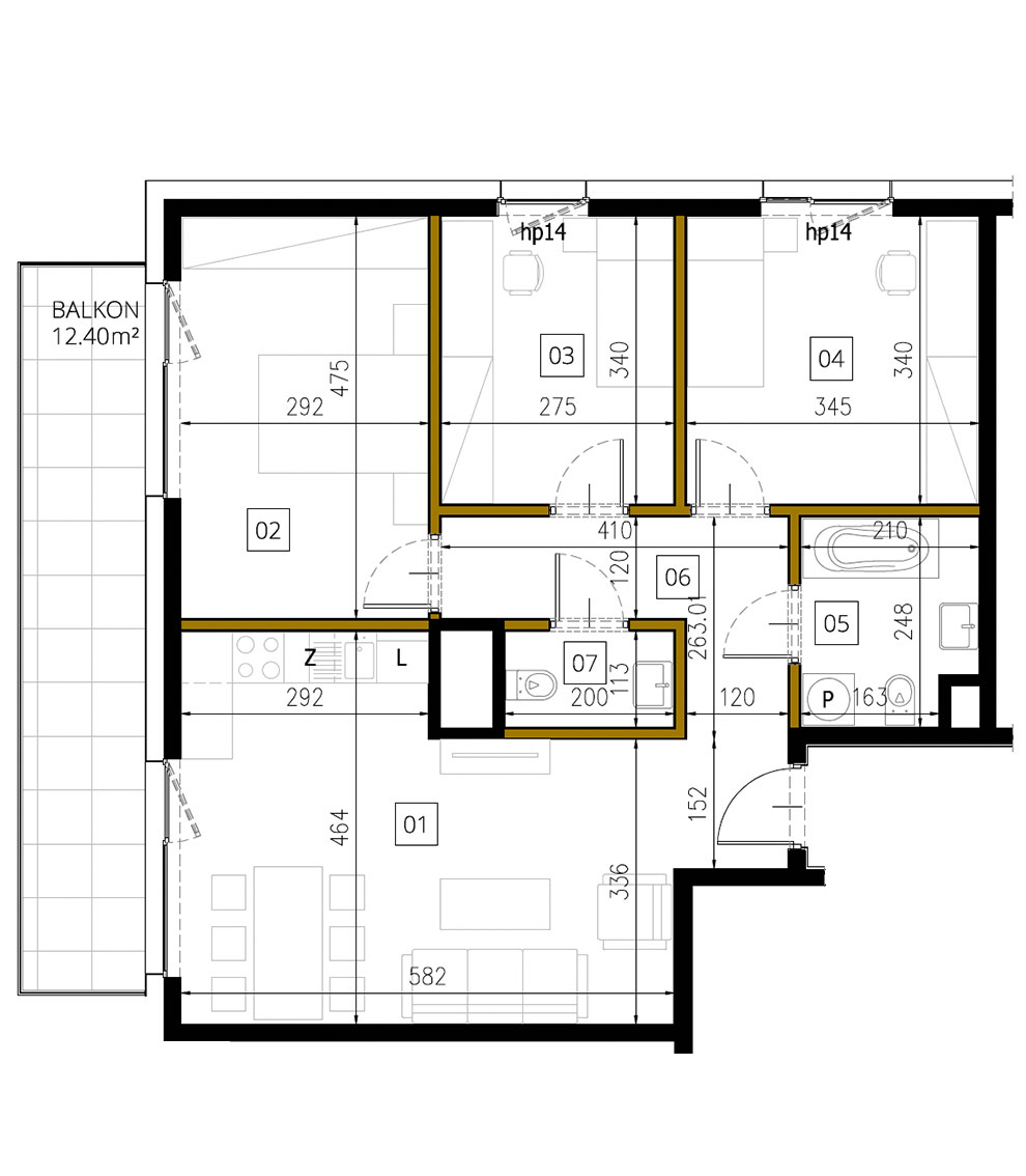 Plan of the flat.