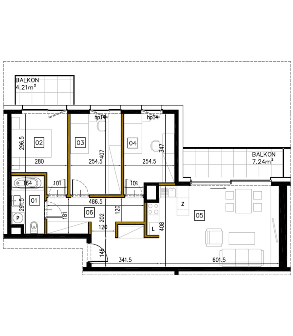Plan of the flat.