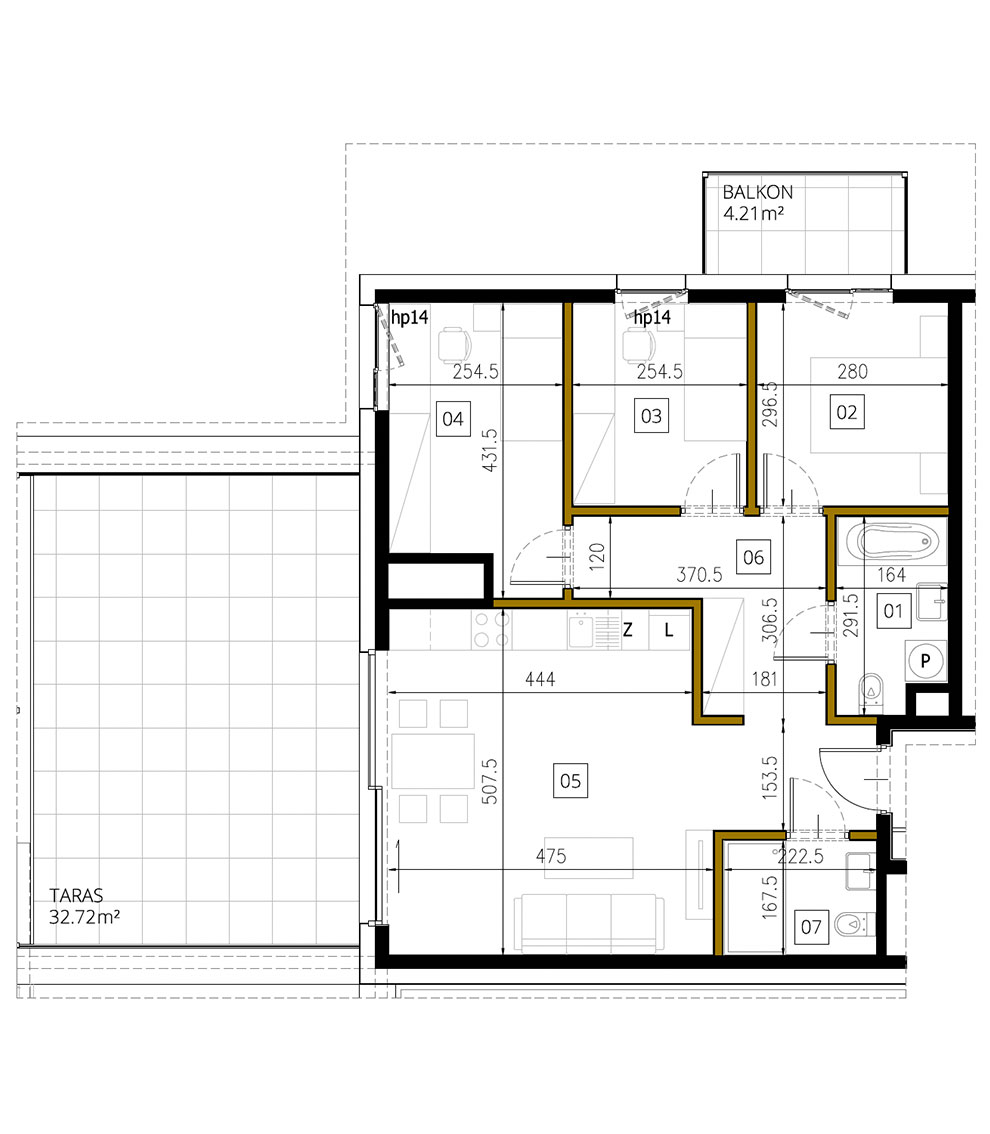 Plan of the flat.